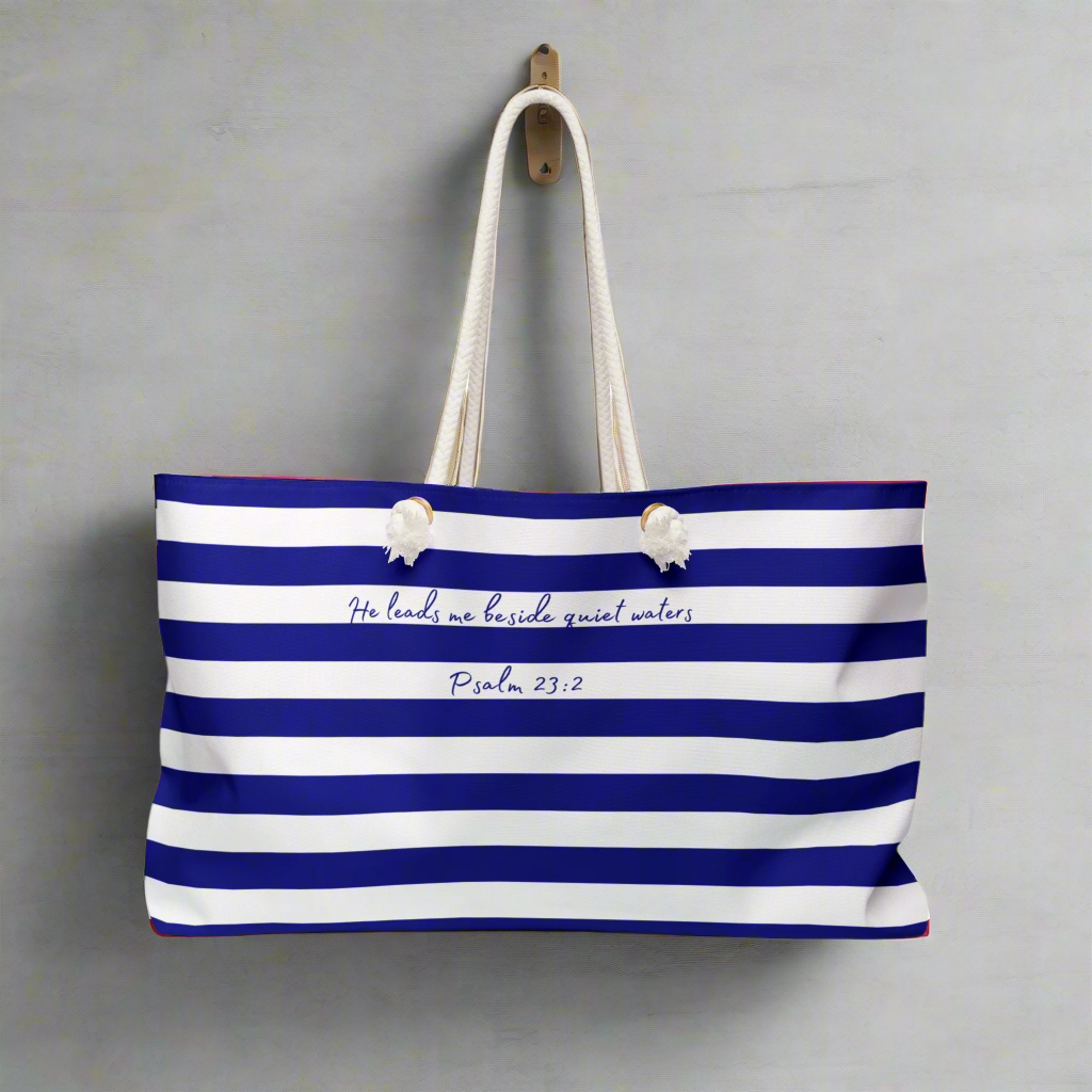 "He leads me beside quiet waters" Utility Tote | Psalm 23:2