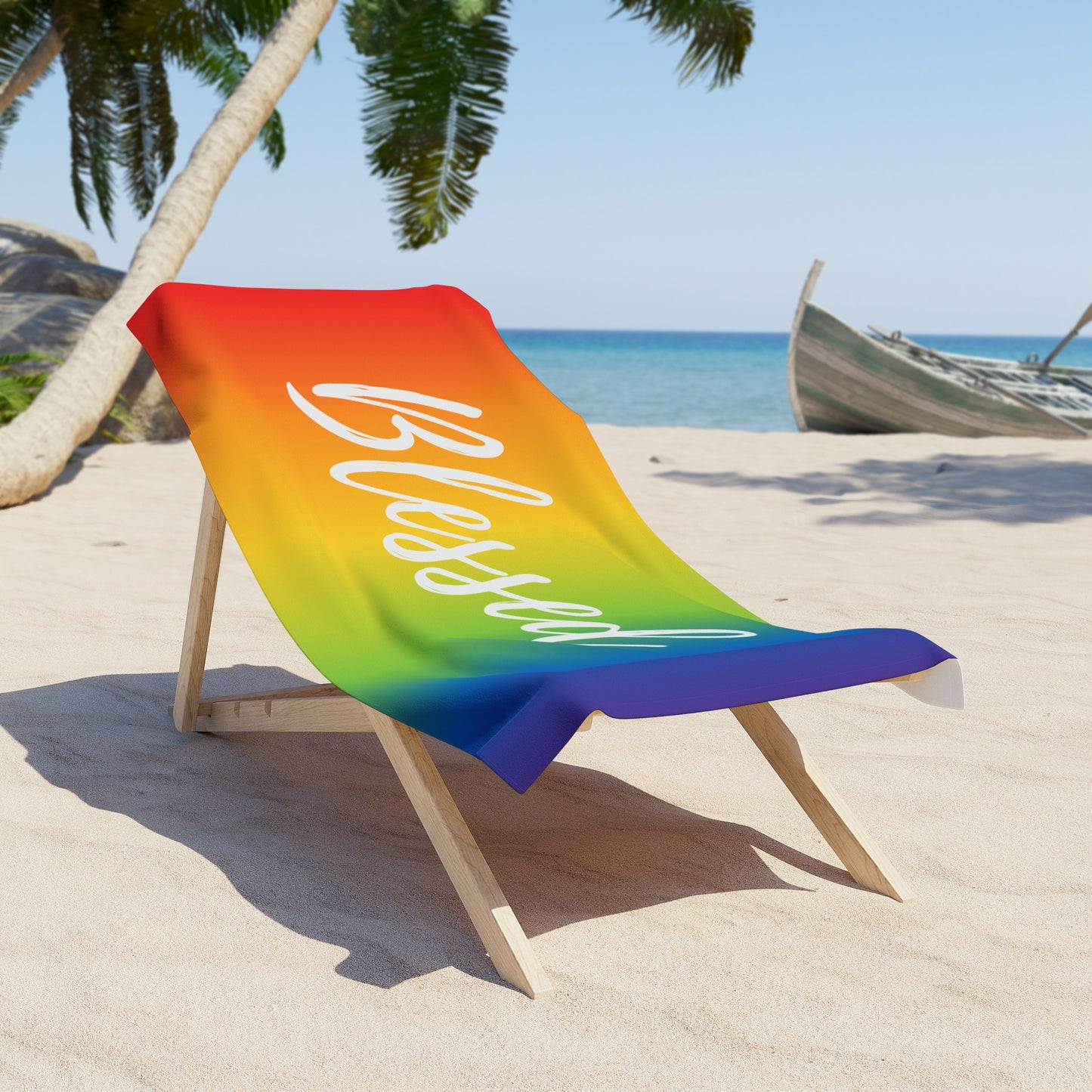 Rainbow Blessed Beach Towel