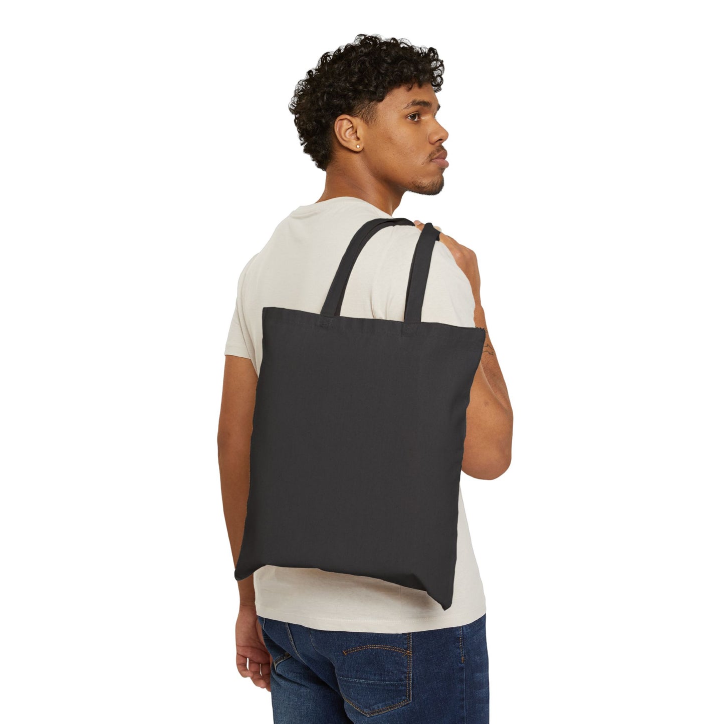 "Let God carry your burdens" Cotton Canvas Tote Bag, black | Psalm 55:22