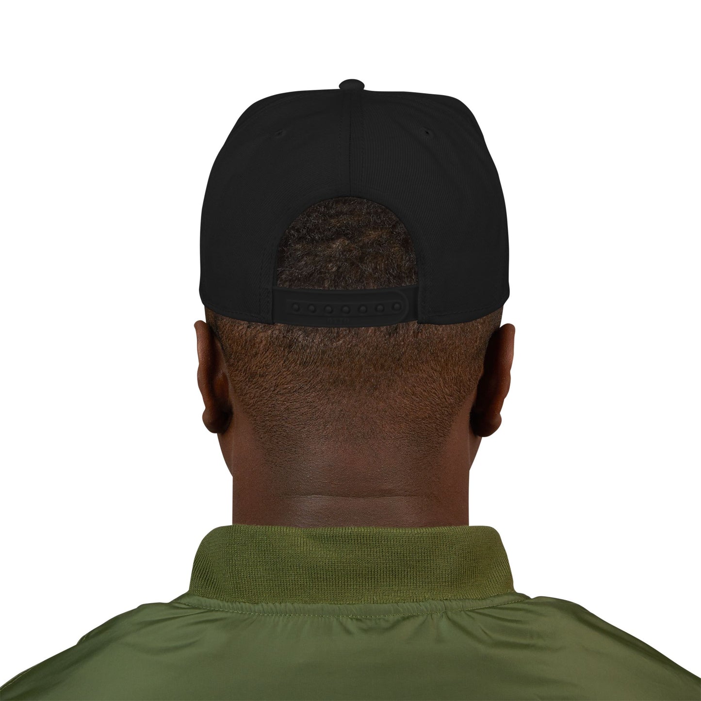 Flatbill Cap with Embroidered 'LIFEr' Design, Black