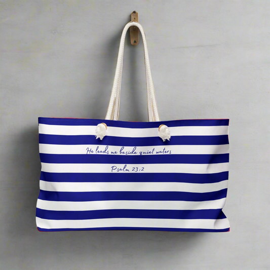 "He leads me beside quiet waters" Utility Tote | Psalm 23:2