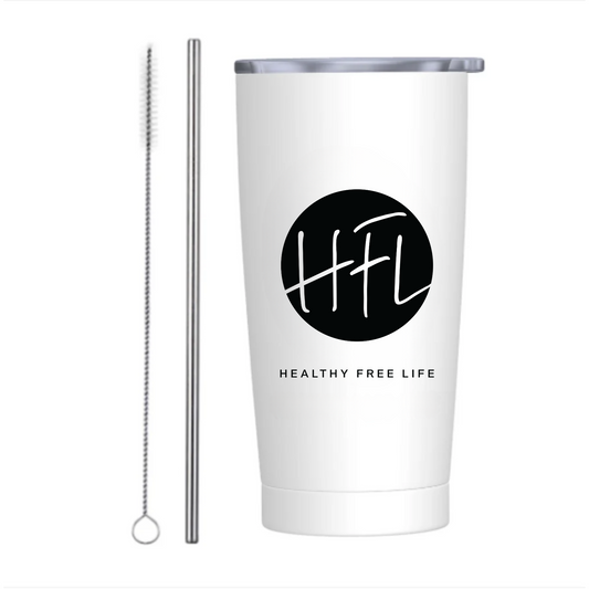 Stainless Steel Insulated Tumbler w/ Lid & Straw (20oz)